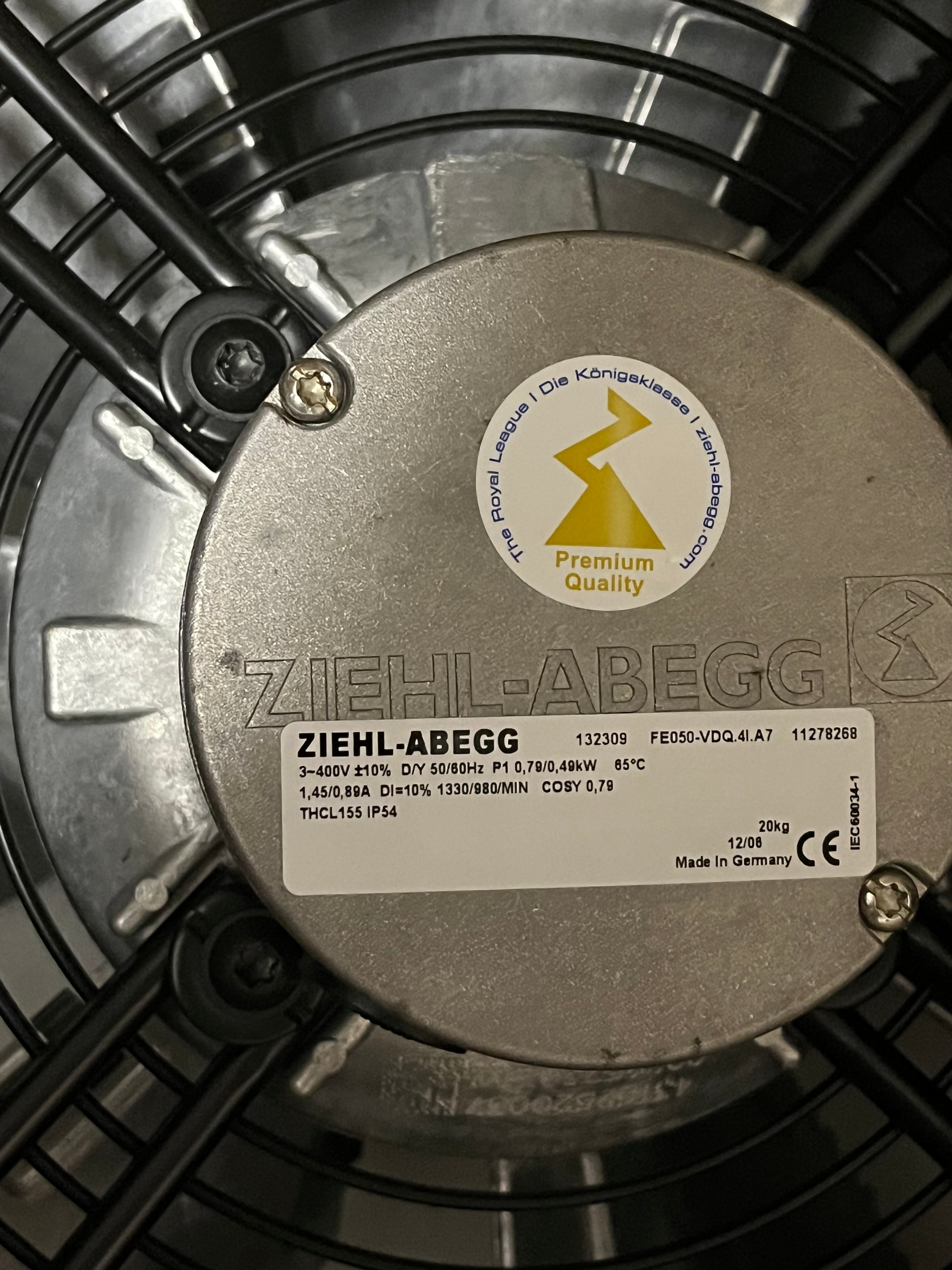 FE050-VDQ.4I.A7 ZIEHL-ABEGG Axial Fan NAMEPLATE