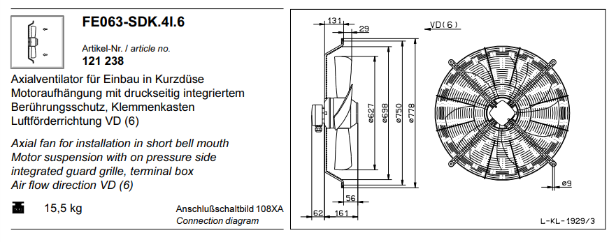 FE063-SDK.4I.6 ZIEHL-ABEGG Axial Fan