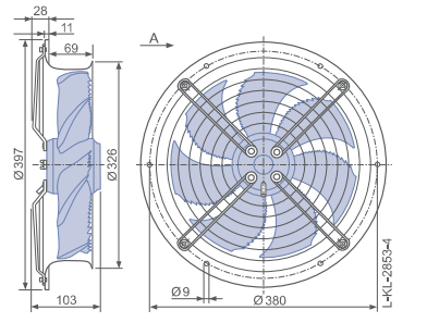 FN030-4EL.WC.A7 ZIEHL-ABEGG Axial Fan