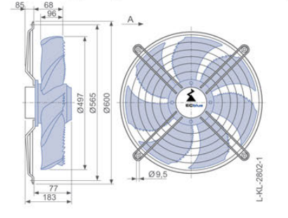 FN050-ZIW.DC.A7P2 ZIEHL-ABEGG Axial Fan