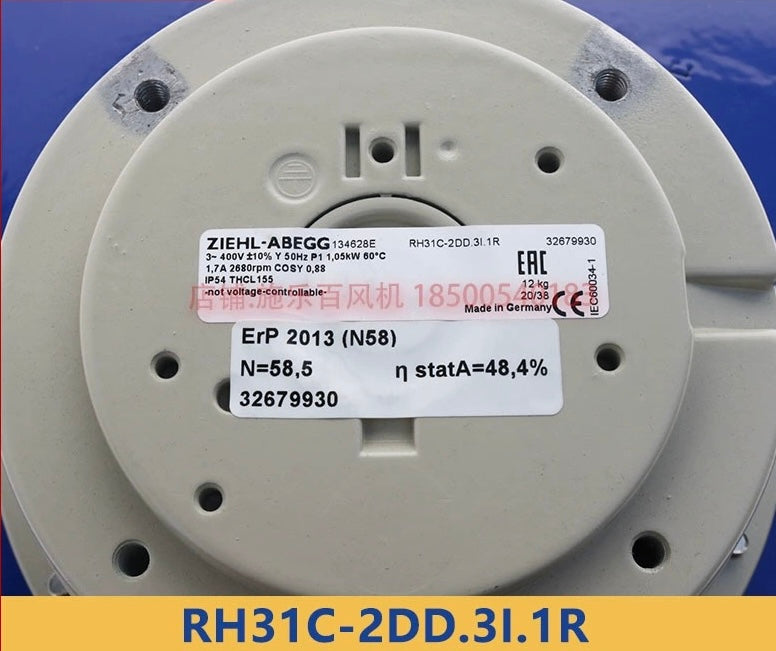 Front ViewRH31C-2DD.3I.1R  ZIEHL-ABEGG centrifugal fan