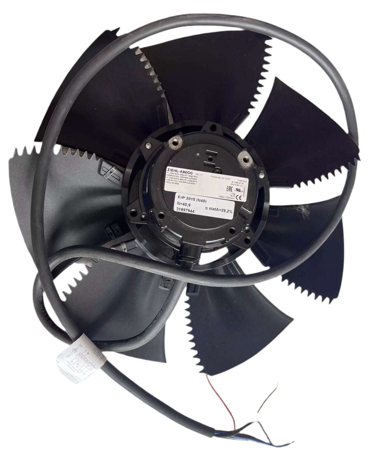 Front View FN035-4EA.0F.V7P3  ZIEHL-ABEGG Axial Fan