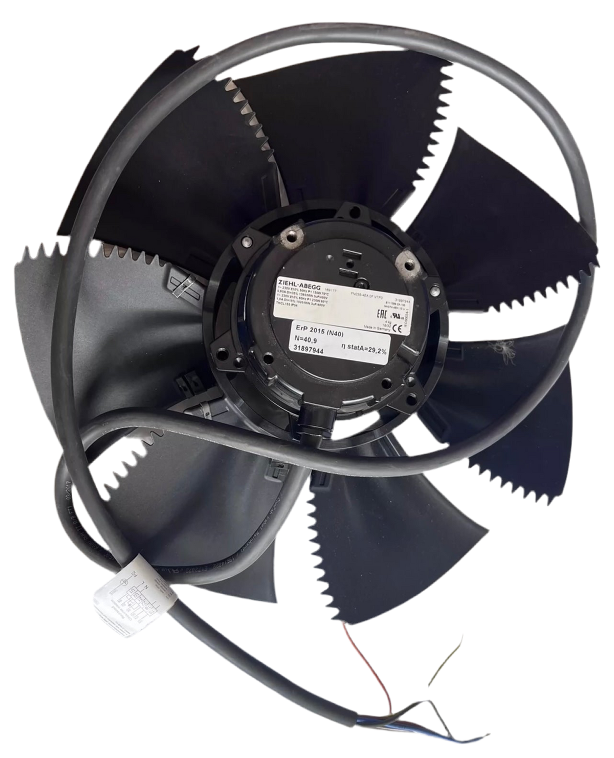 Front View FN035-4EA.0F.V7P3  ZIEHL-ABEGG Axial Fan