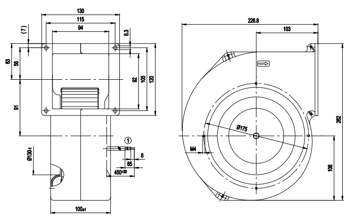 G1G160-BH29-52 Ebm-papst centrifugal fan 105W 24V