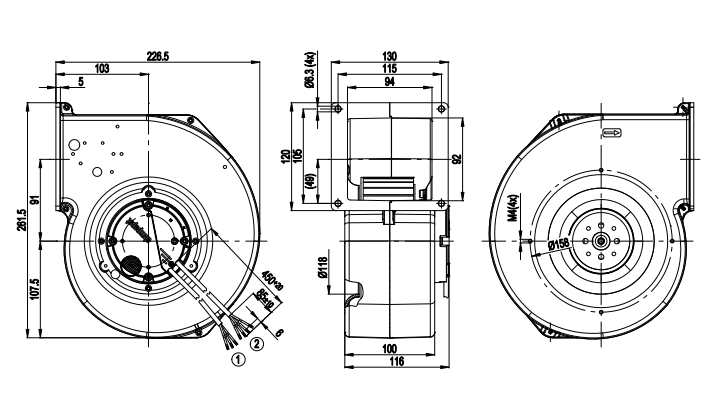 G3G140-AV03-02 Ebm-papst centrifugal fan Motor M3G055-CF