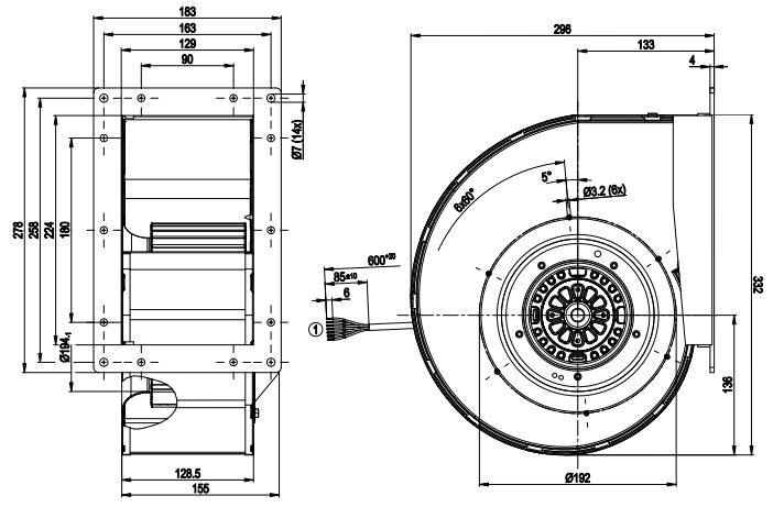 G4D180-GF20-01 ebm papst centrifugal fan