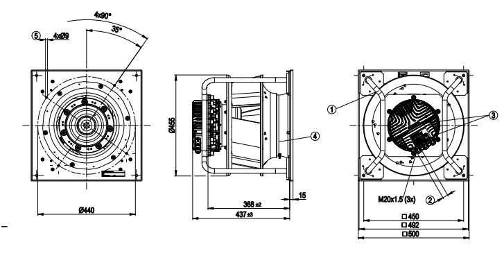 K3G400-PA27-71 ebm papst fan 380V