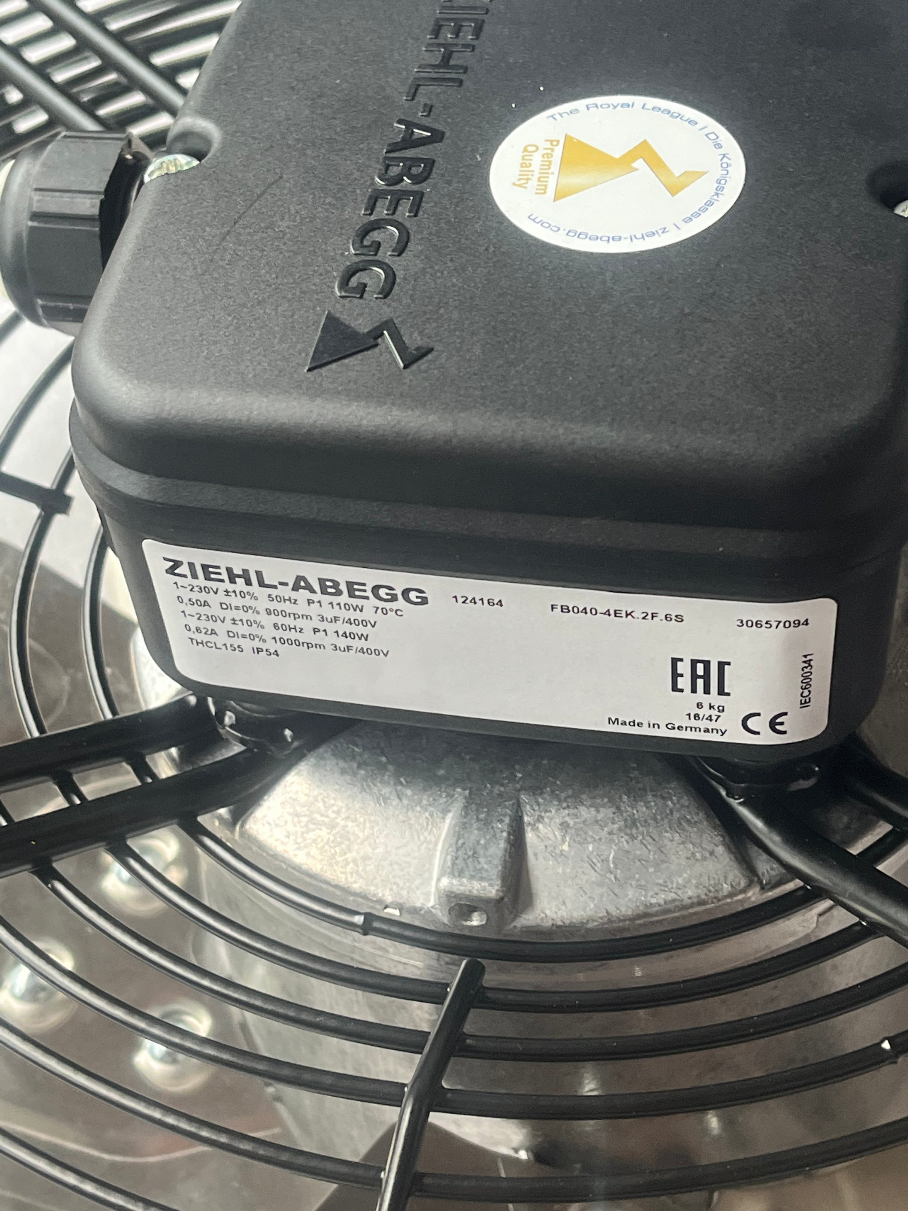 Nameplate1 of  FB040-4EK.2F.6S  ZIEHL-ABEGG Axial Fan