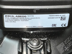 Nameplate of FB063-6EQ.4I.V4P ZIEHL-ABEGG Axial Fan