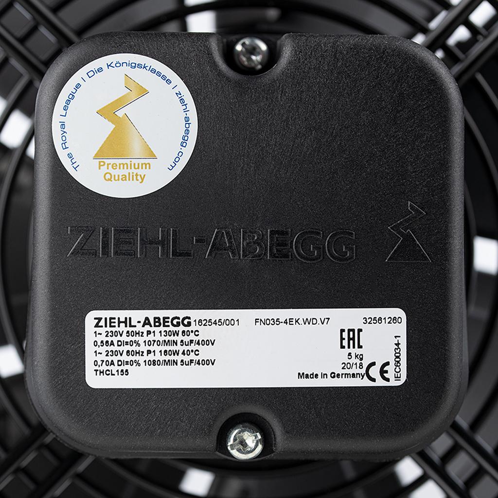 Nameplate of FN035-4EK.WD.V7 ZIEHL-ABEGG Axial Fan