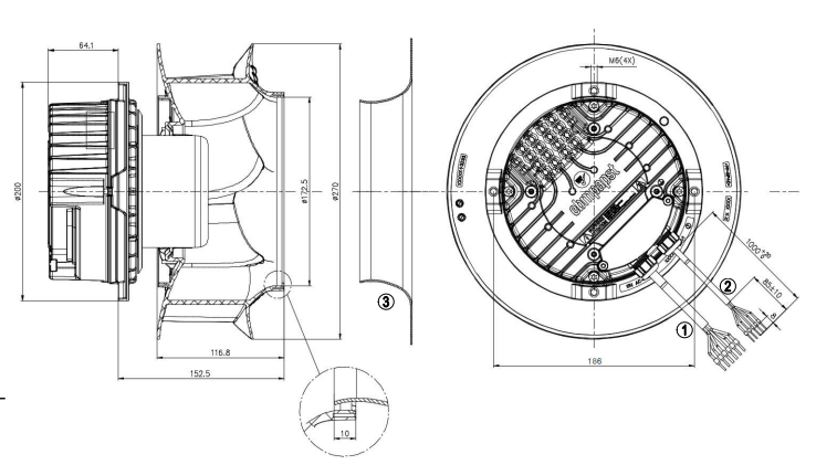 R3G250-PR17-W9/G01 Ebm-papst FAN Motor M3G084-DF