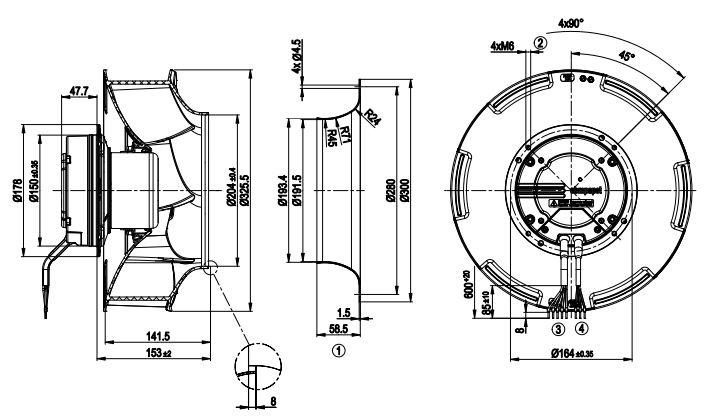 Ebm-papst R3G310-RO38-A1 400V 160W FAN