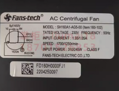 Fans-tech SH160A1-AG5-00 230V 1700r/min Fan