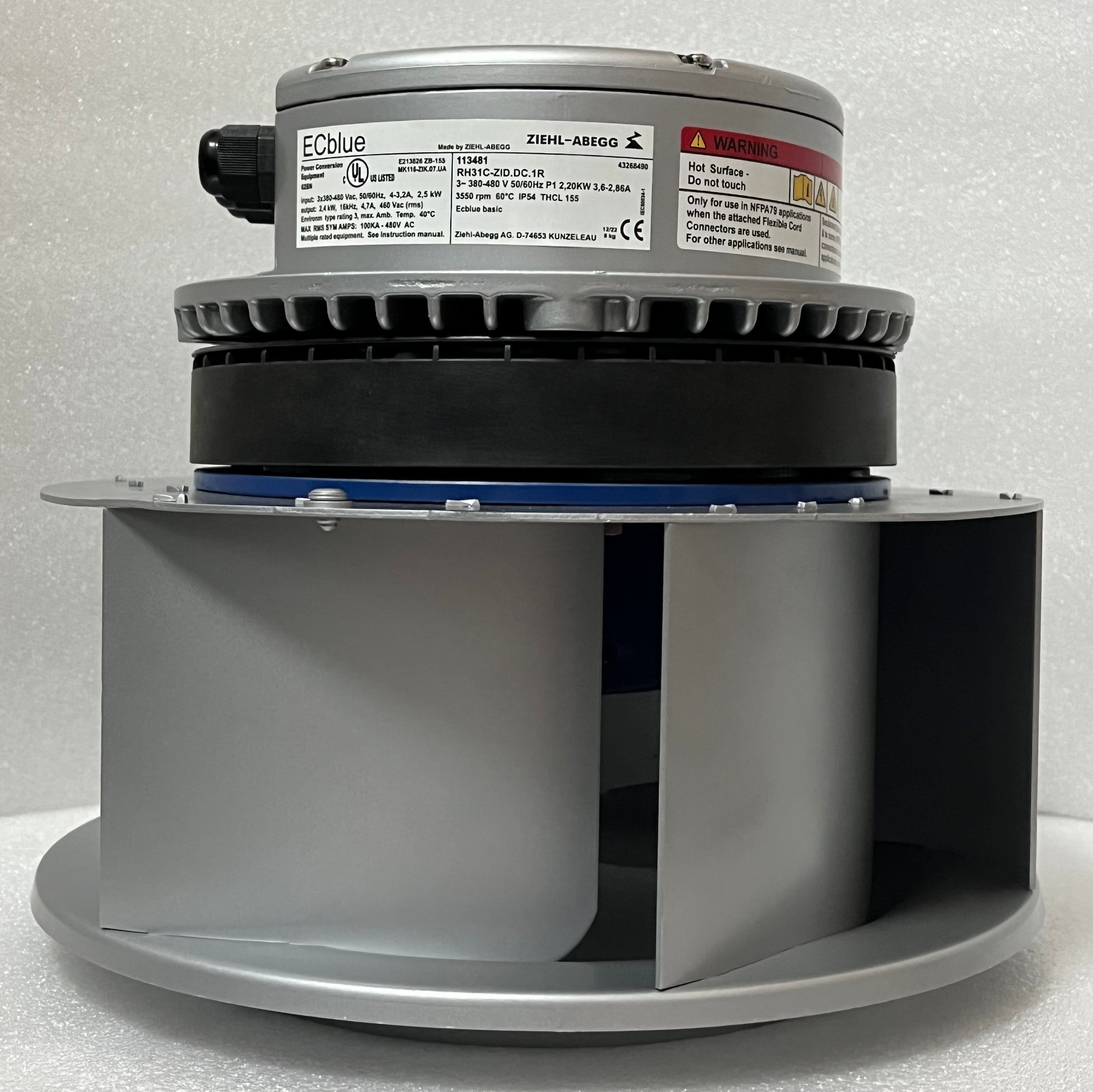  Side View  RH31C-ZID.DC.1R  ZIEHL-ABEGG centrifugal fan