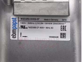 Ebmpapst W2D250-HH02-07 Axial Fan 400VAC 160W Cooling Fan