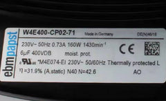 W4E400-CP02-71 EBMpapst Axial Fan NAMEPLATE