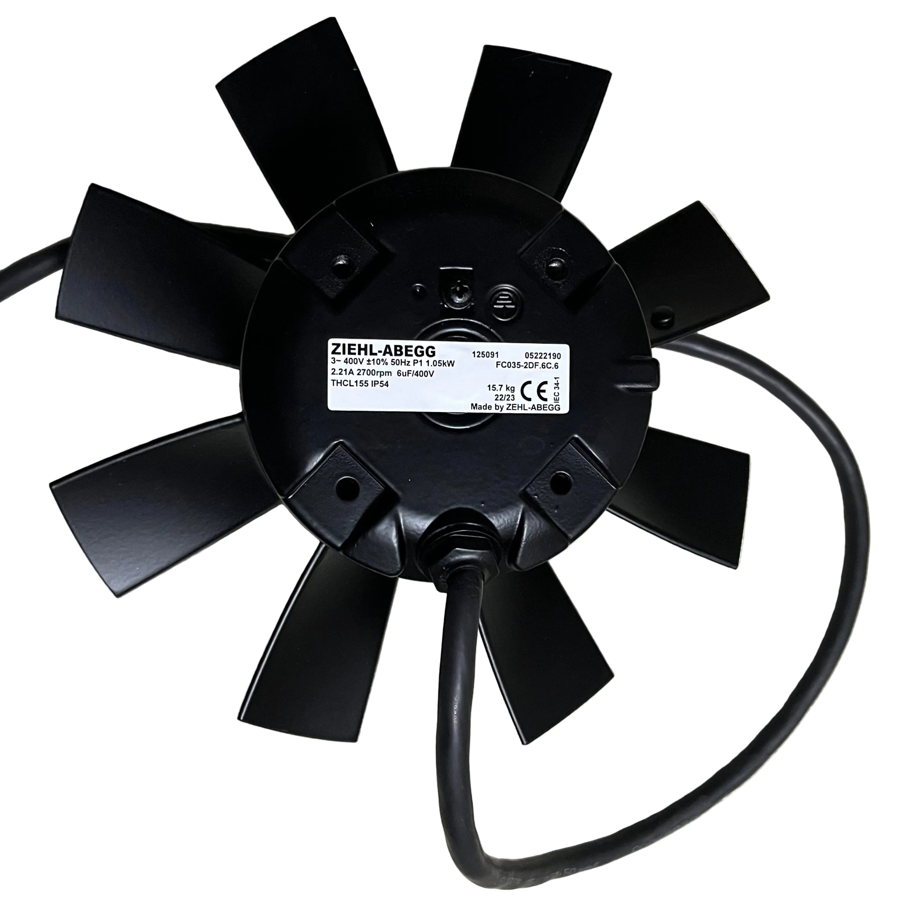 ZIEHL-ABEGG FC035-2DF.6C.6 axial fan nameplate