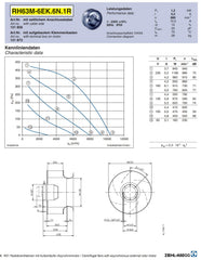 datasheet of RH63M-6EK.6N.1R ZIEHL-ABEGG centrifugal fan
