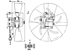 dimension of A4E350-AA06-65 Ebm-Papst Axial Fan