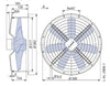 dimension of FC031-2DF.3B.A7 ZIEHL-ABEGG Axial Fan