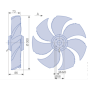 dimension of FN030-4EA.WC.V7 ZIEHL-ABEGG Axial Fan