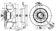 dimension of R3G280-RB02-03 Ebm-papst Centrifugal fan