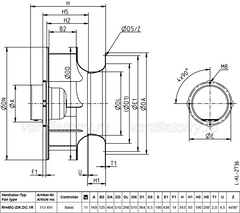 dimension of RH45C-ZIK.DC.1R ZIEHL-ABEGG centrifugal fan