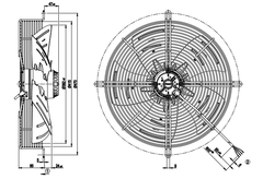 dimension of S4E400-AP02-03 EBMpapst Axial Fan