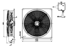 dimension of W6D910-GB01-01 Ebmpapst Axial Fan