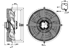 drawing of S4E500-AM03-01 ebmpapst Axial Fan