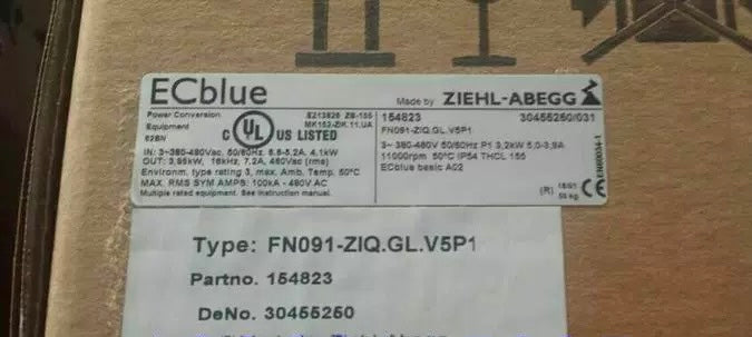 lable1 of FN091-ZIQ.GL.V5P1 ZIEHL-ABEGG Axial Fan