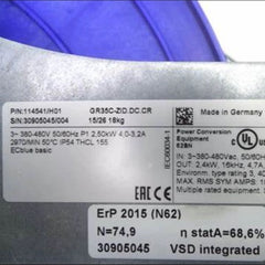 lable of GR35C-ZID.DC.CR ZIEHL-ABEGG centrifugal fan