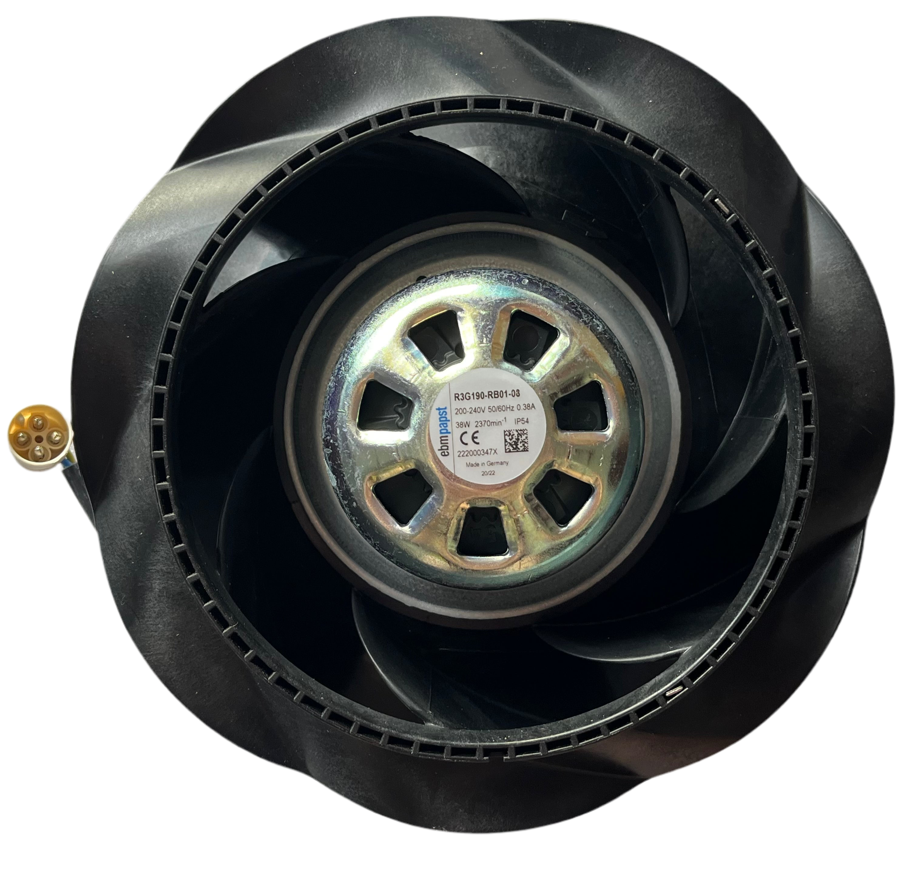 left side view of Ebm-papst R3G190-RB01-08 Centrifugal fan