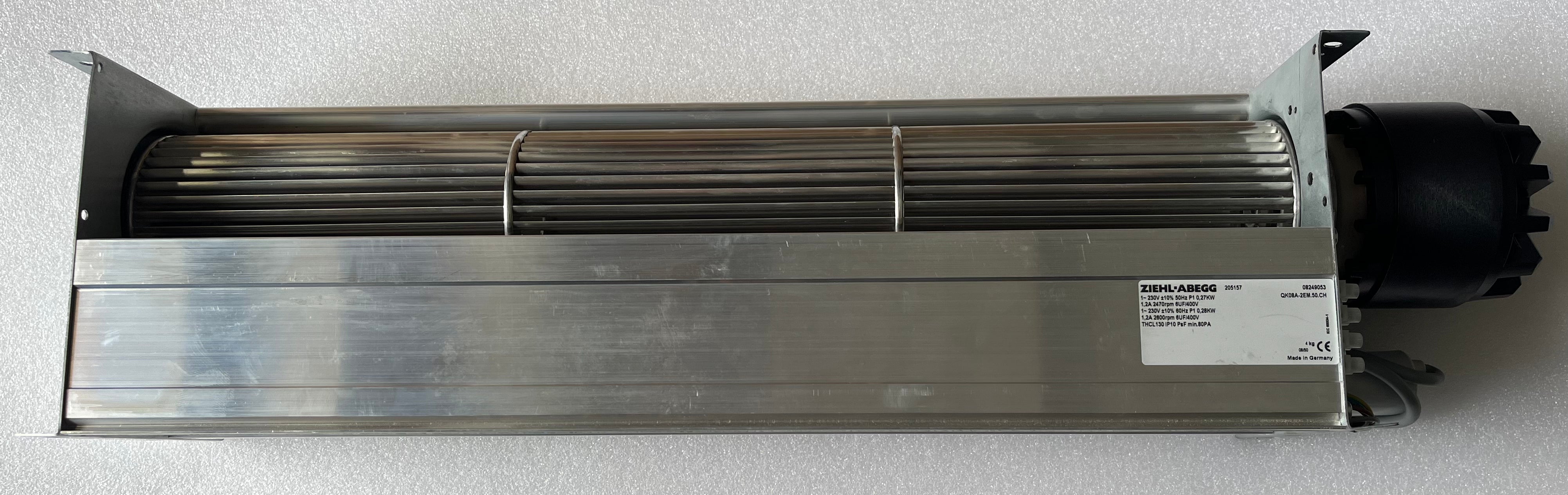left side view of QK08A-2EM.50.CH ZIEHL-ABEGG Crossflow fan