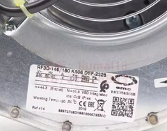 nameplate of EMC RF3D-146/180 K506 DSF-2326 Centrifugal Fan