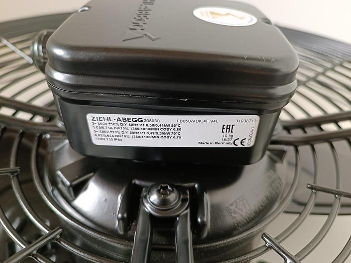 nameplate of FB050-VDK.4F.V4L 400V ZIEHL-ABEGG Axial Fan