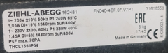 nameplate of FN040-4EF.0F.V7P1  ZIEHL-ABEGG Axial Fan