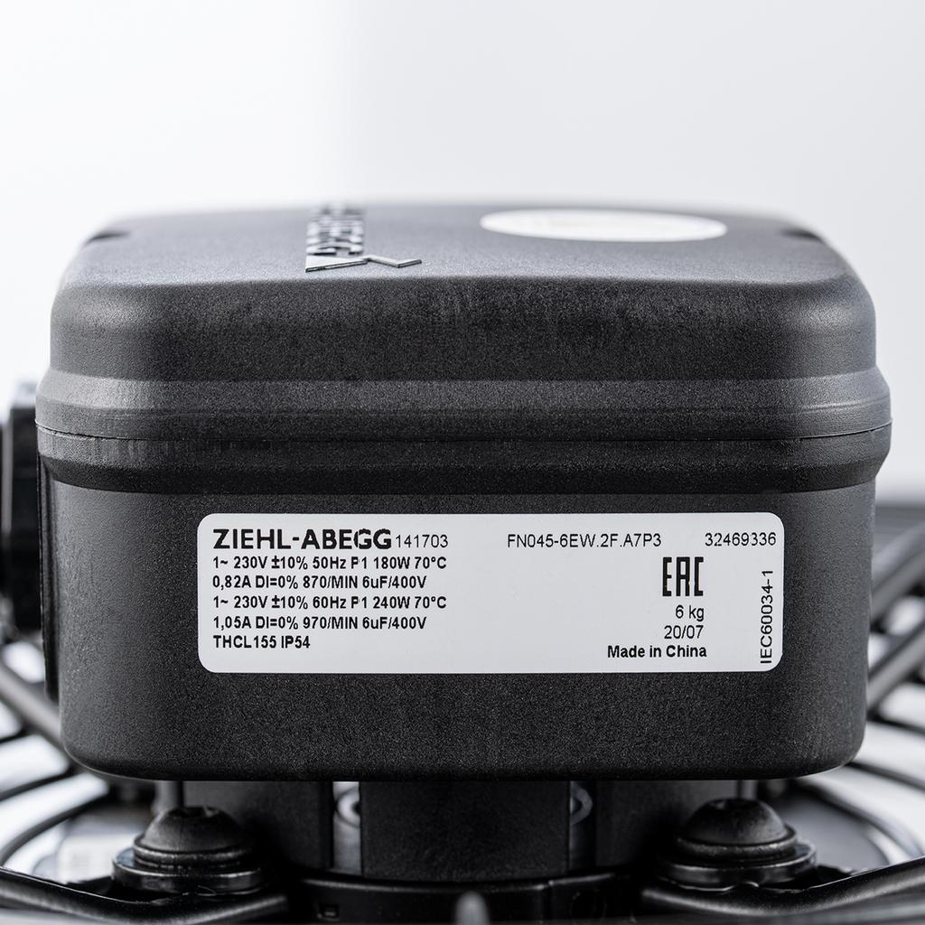 nameplate of  FN045-6EW.2F.A7P3  ZIEHL-ABEGG Axial Fan