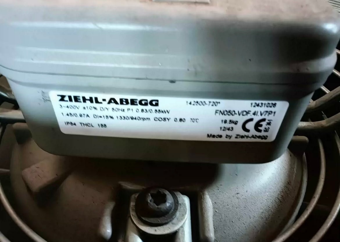 nameplate of FN050-VDF.41.V7P1 ZIEHL-ABEGG Axial Fan