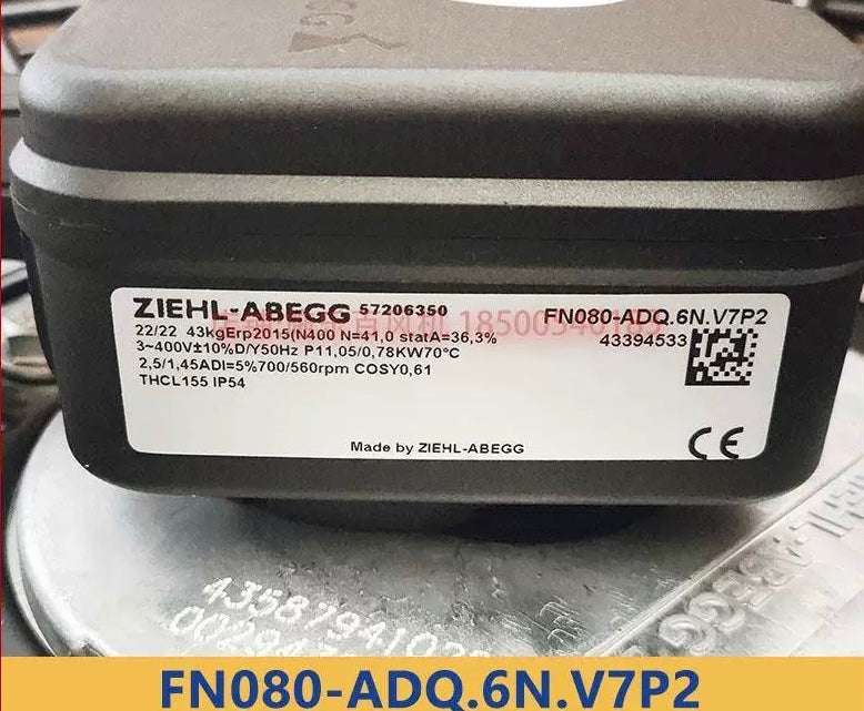 nameplate of  FN080-ADQ.6N.V7P2 ZIEHL-ABEGG Axial Fan