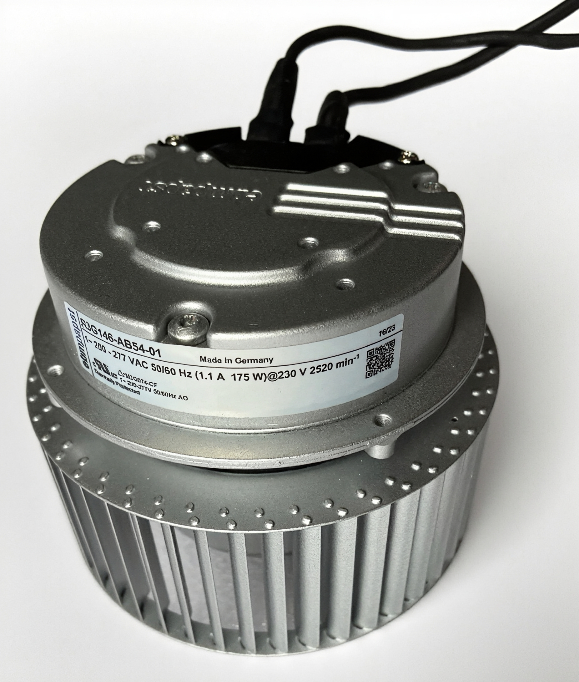 nameplate of R3G146-AB54-01 ebm-papst centrifugal fan1