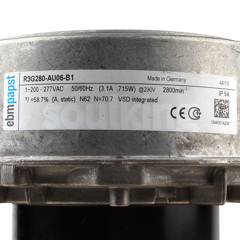 nameplate of R3G280-AU06-B1 ebm-papst Centrifugal FAN