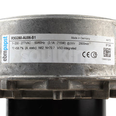 nameplate of R3G280-AU06-B1 ebm-papst Centrifugal FAN