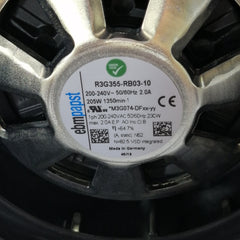nameplate of R3G355-RB03-10 Ebm-Papst Centrifugal fan
