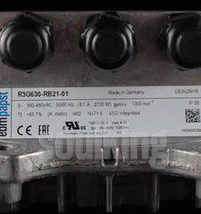 nameplate of R3G630-RB21-01 ebm-Papst Centrifugal fan
