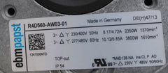 nameplate of R4D560-AW03-01 ebm-papst centrifugal fan