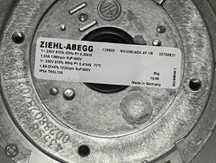 nameplate of RH35M-4EK.4F.1R ZIEHL-ABEGG centrifugal fan