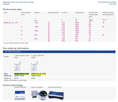 performance data of ZN063-ZIL.GL.V7P3 ZIEHL-ABEGG Fan