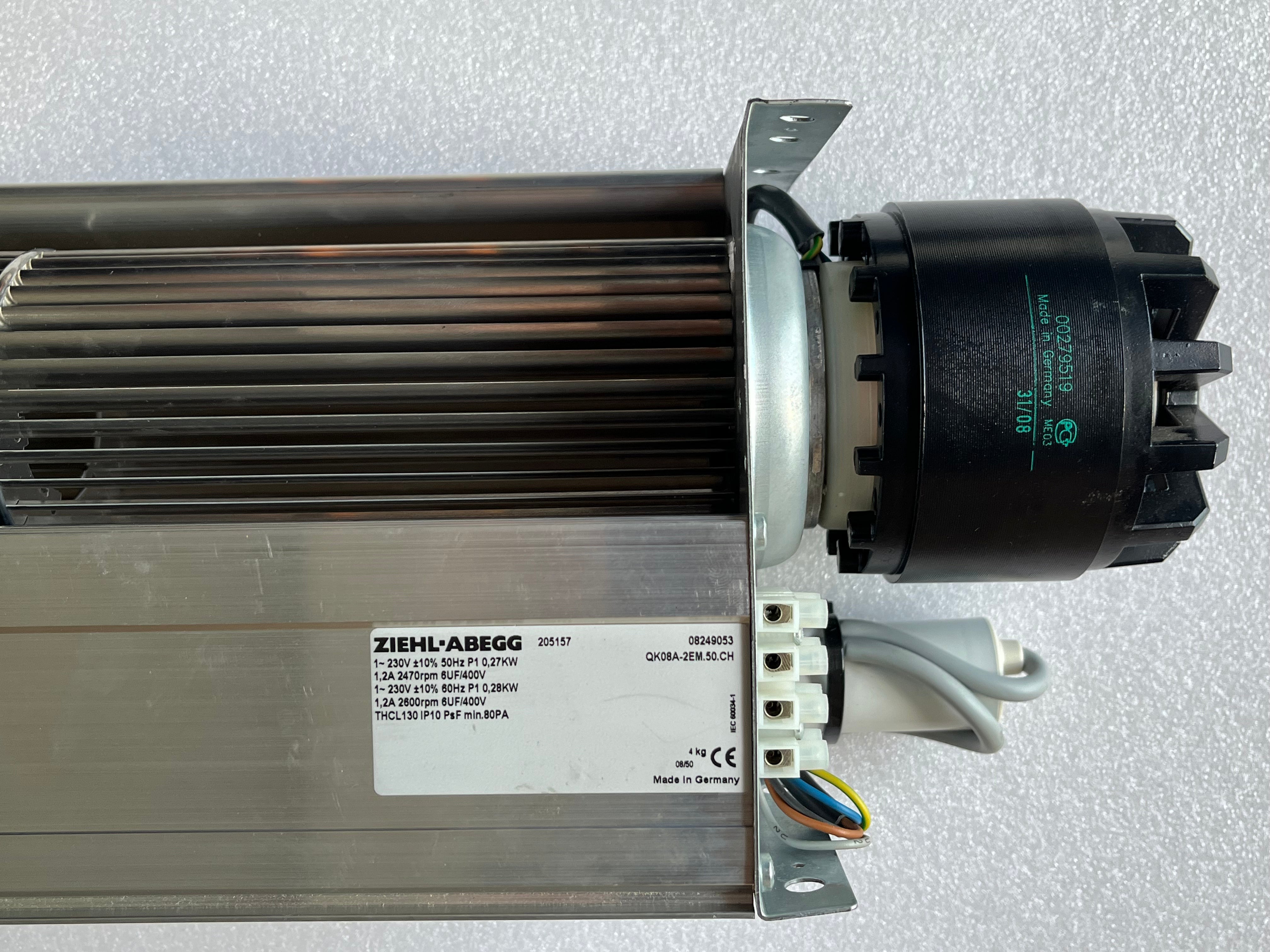 right side view of QK08A-2EM.50.CH ZIEHL-ABEGG Crossflow fan