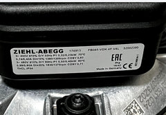 nameplate of FB045-VDK.4F.V4L ZIEHL-ABEGG Axial Fan